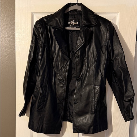 Maxima Black Leather Jacket - Picture 3 of 8
